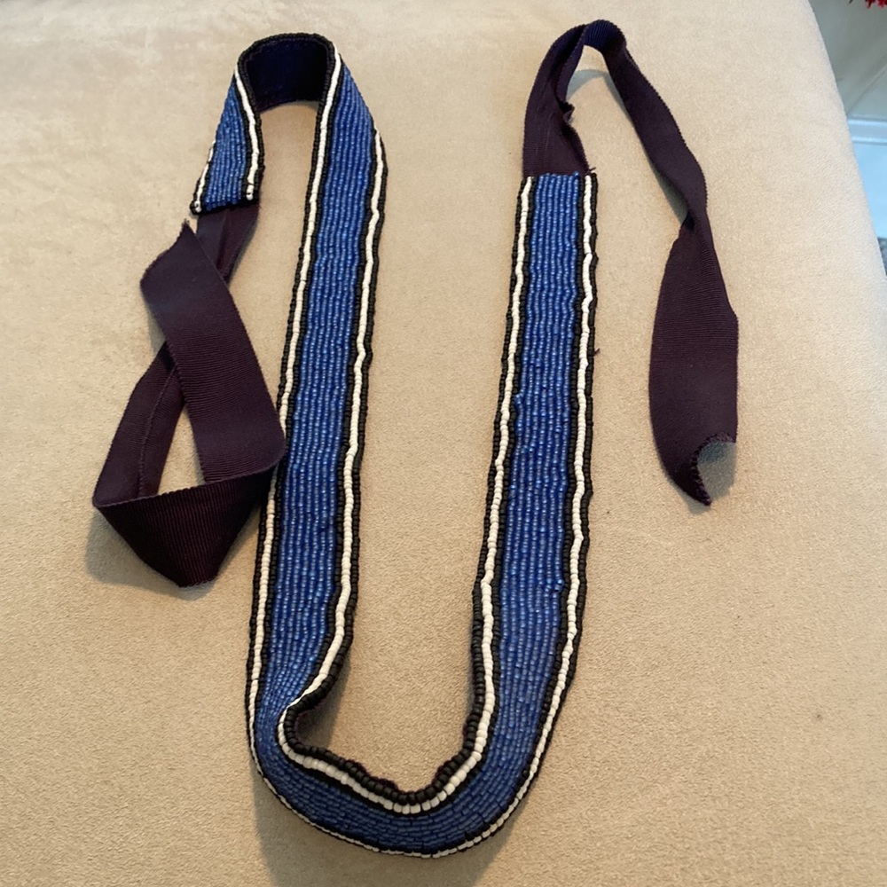 Royal blue and navy J Crew beaded belt